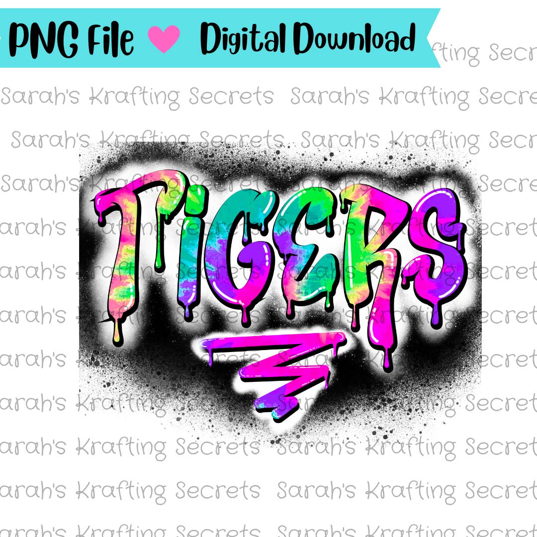 Graffiti TIe Dye Team Name Sublimation Design