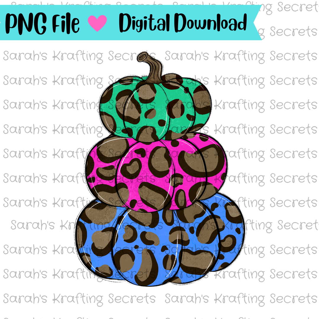 Leopard Stacked pumpkins sublimation