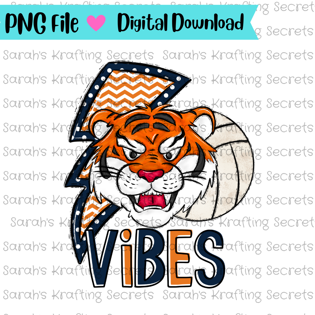 Tigers Volleyball Sublimation Design