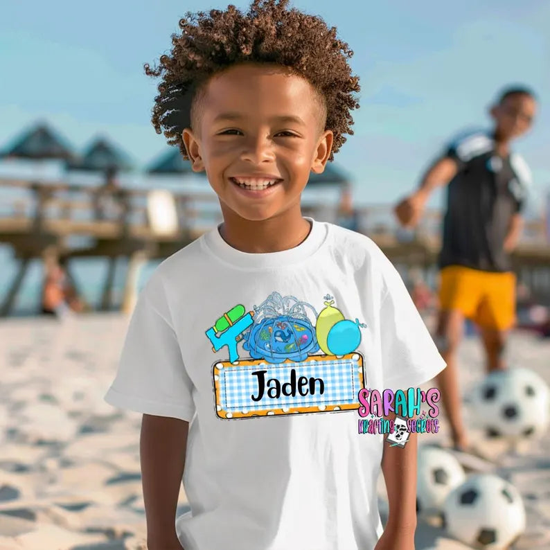 Boy Summer Things with Name Plate PNG