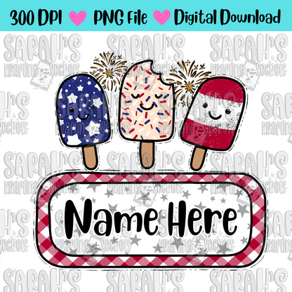 4th of July Popsicles Sublimation PNG