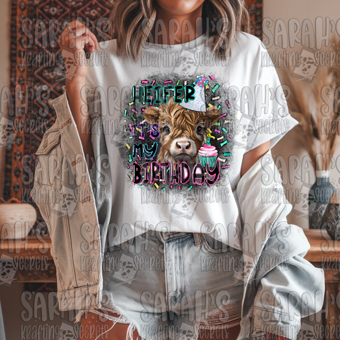Birthday Cow Sublimation Png DIgital Design