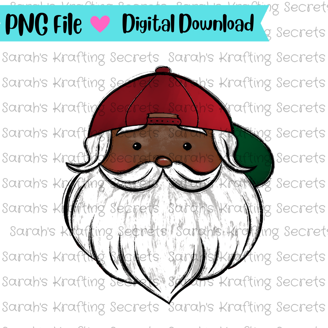 Black Santa with backwards hat png