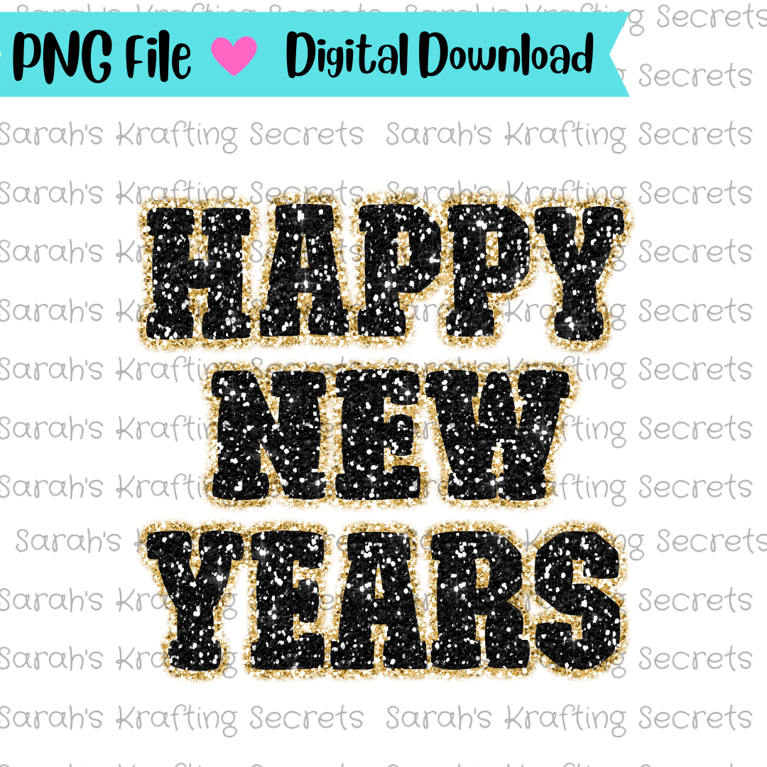 Glitter New Years Sublimation png