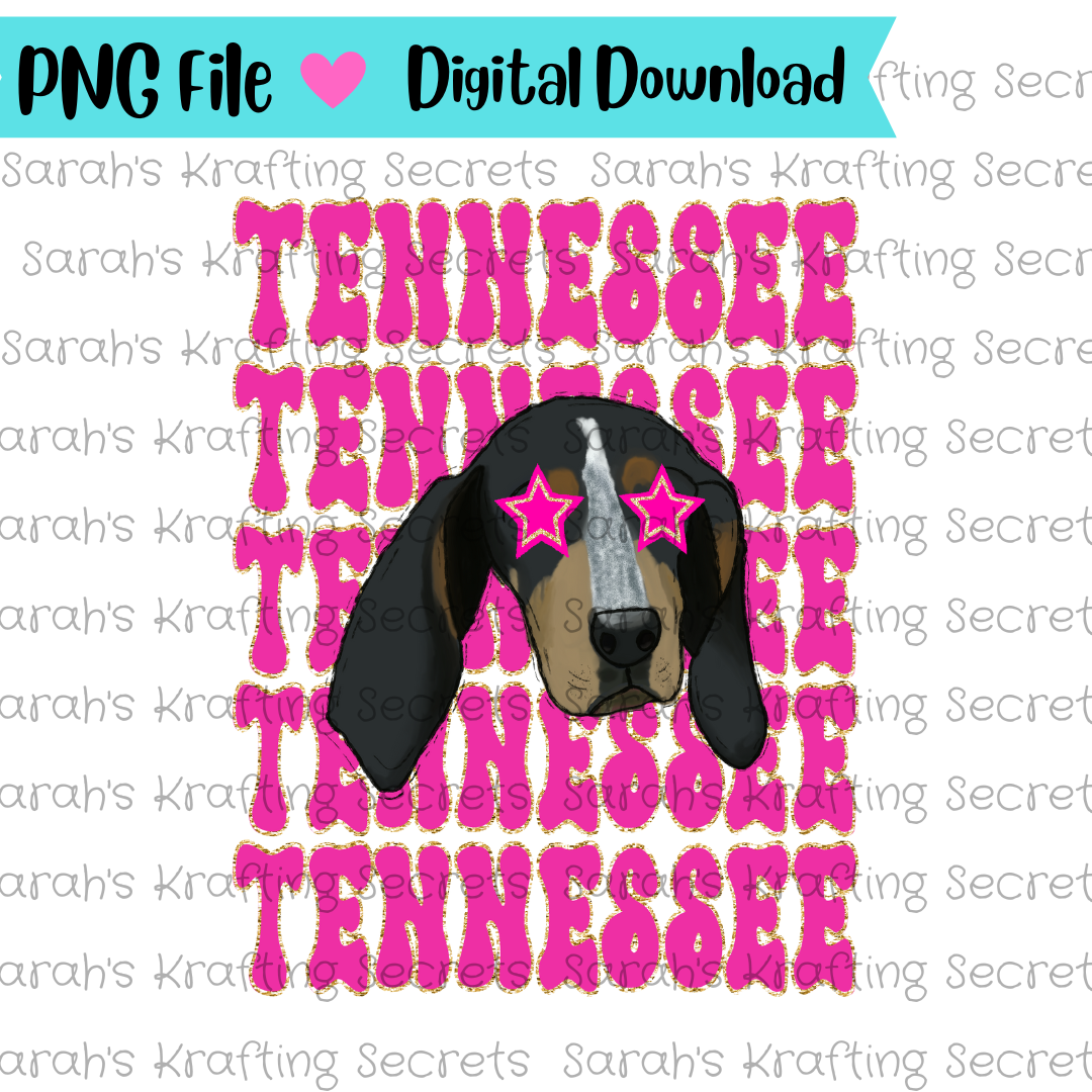 Tennessee Preppy Mascot Sublimation Design