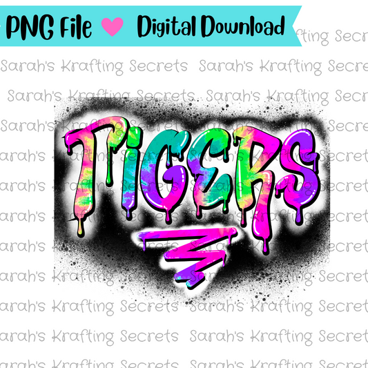 Graffiti TIe Dye Team Name Sublimation Design