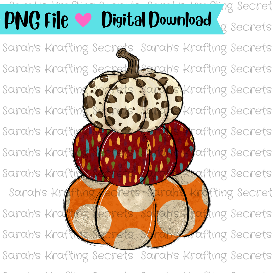 Fall Stacked Pumpkins Sublimation