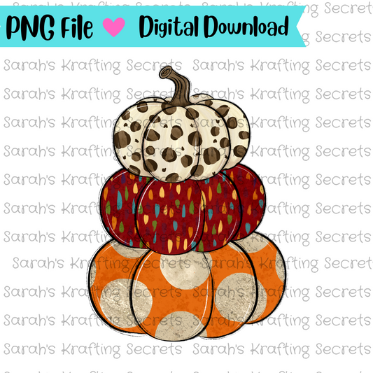 Fall Stacked Pumpkins Sublimation