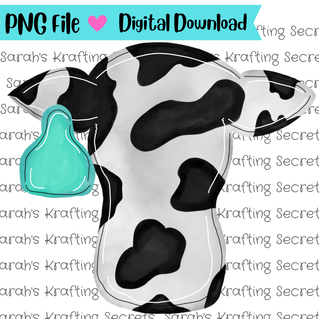 Cow Head with Tag Sublimation Graphic Design