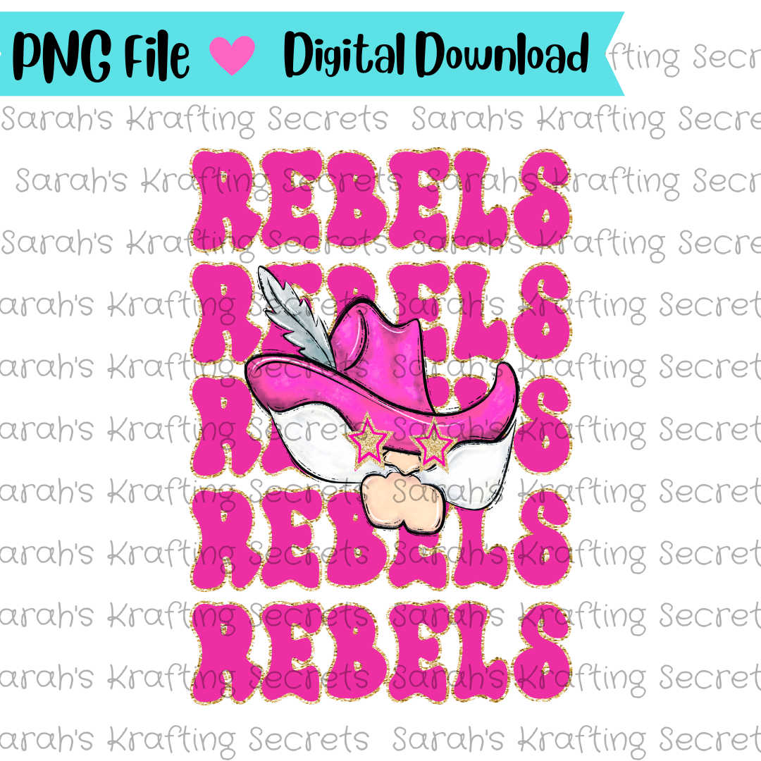 Pink Rebel man with star eyes sublimation design