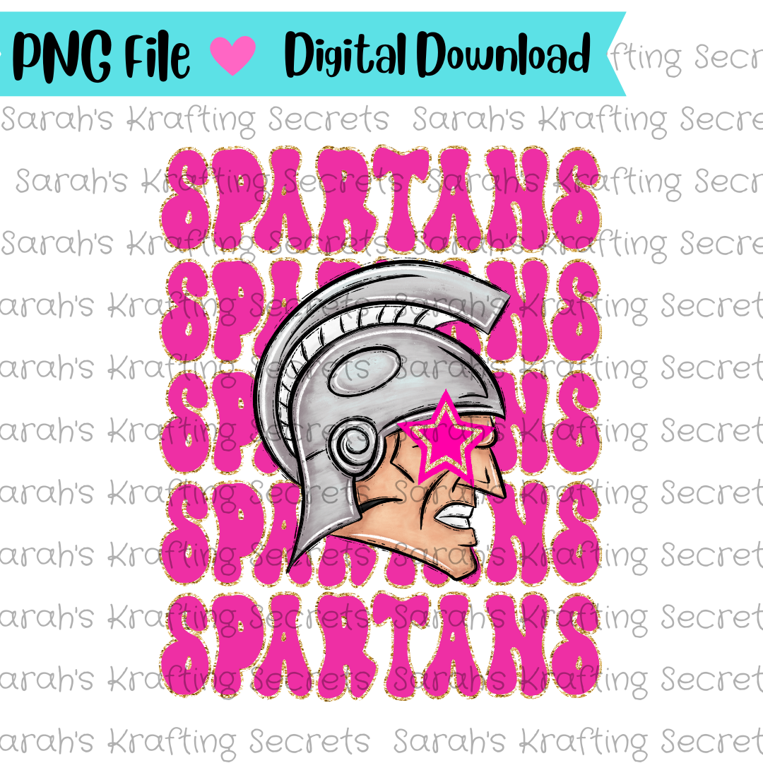 Preppy Spartans Sublimation Design