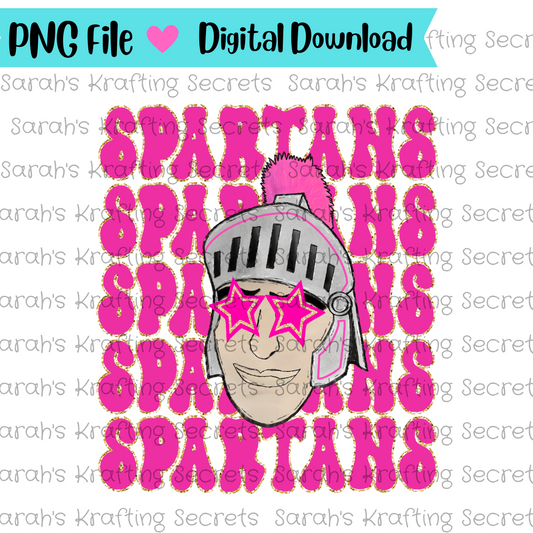 Pink Spartan Star Eyes Sublimation Design