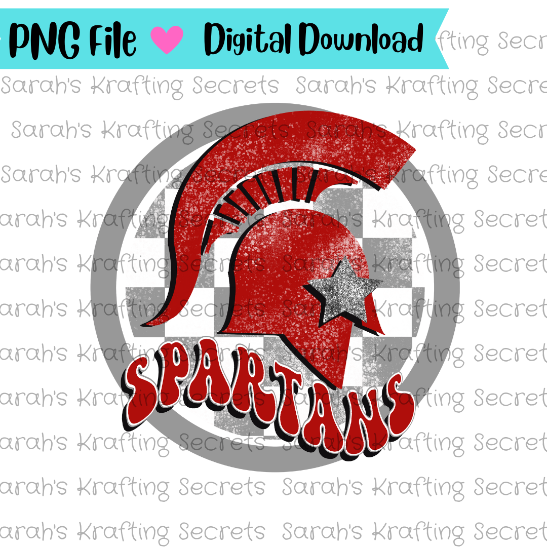 Spartans with Checker Background Sublimation