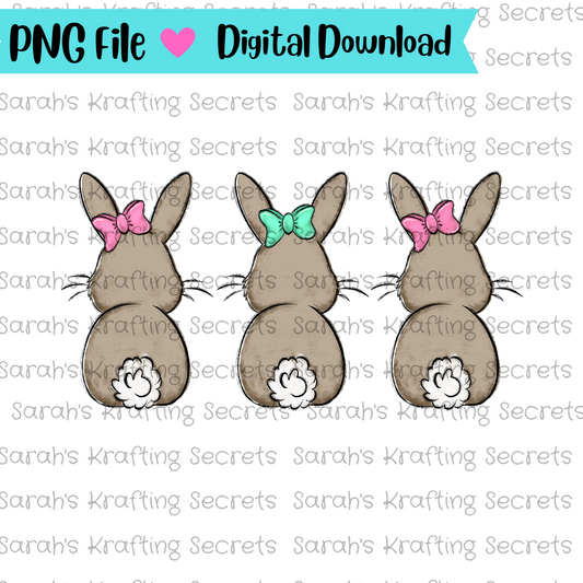 Girl Bunny Trio Sublimation png