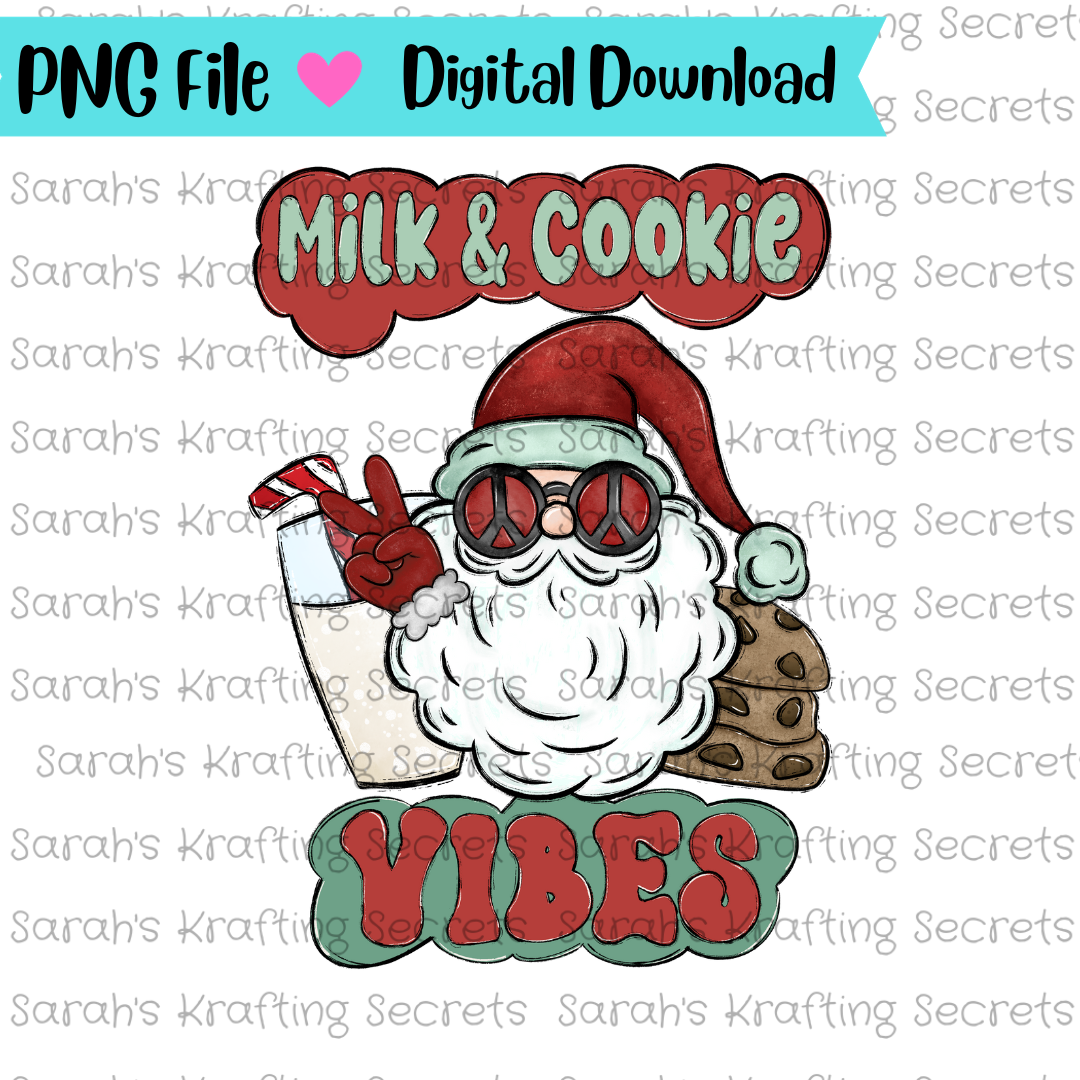 Milk & Cookie Vibes Santa png