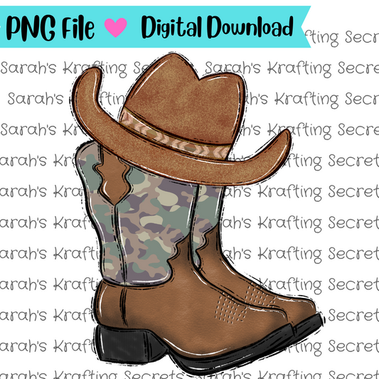 Boy Western Boots Sublimation Graphic Design