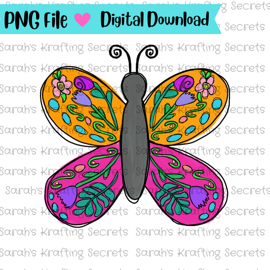 Floral Butterfly sublimation png