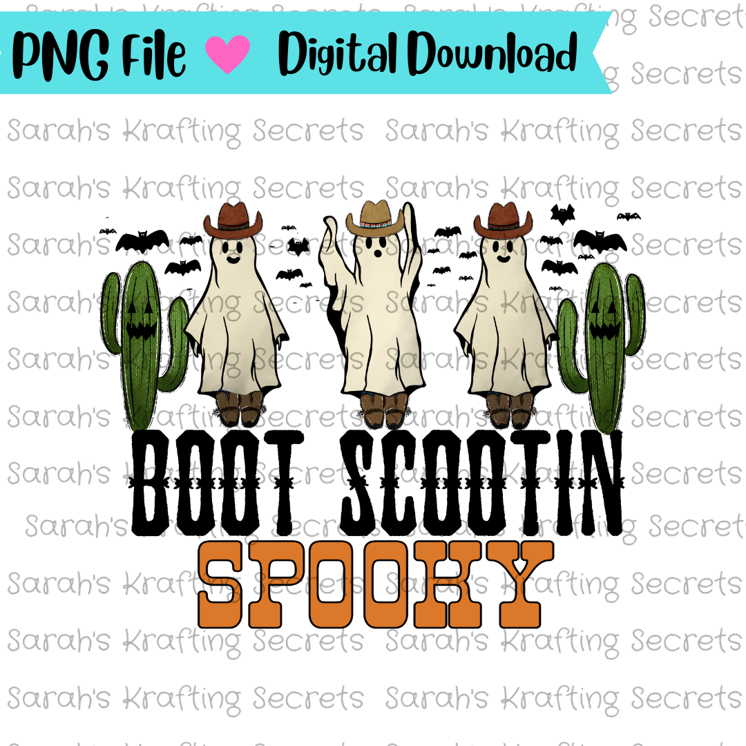 Boot Scootin Spooky Sublimation Design