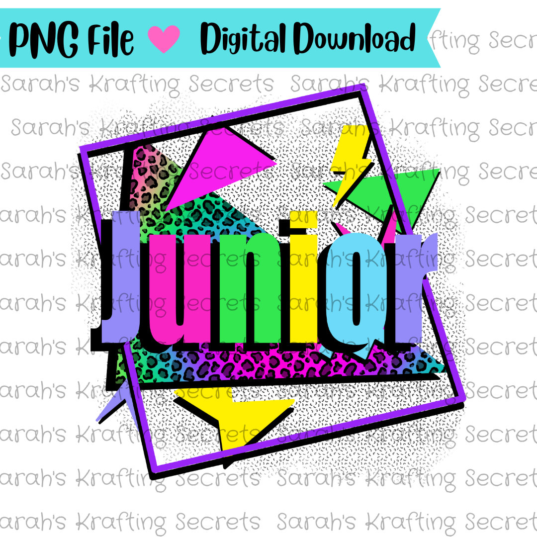 90's theme junior sublimation design