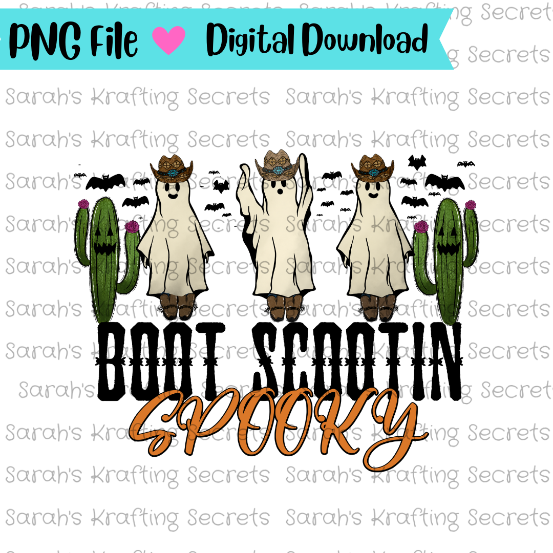 Boot Scootin Spooky Sublimation Design