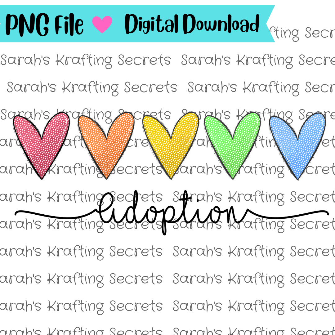 Adoption rainbow hearts sublimation Graphic Design