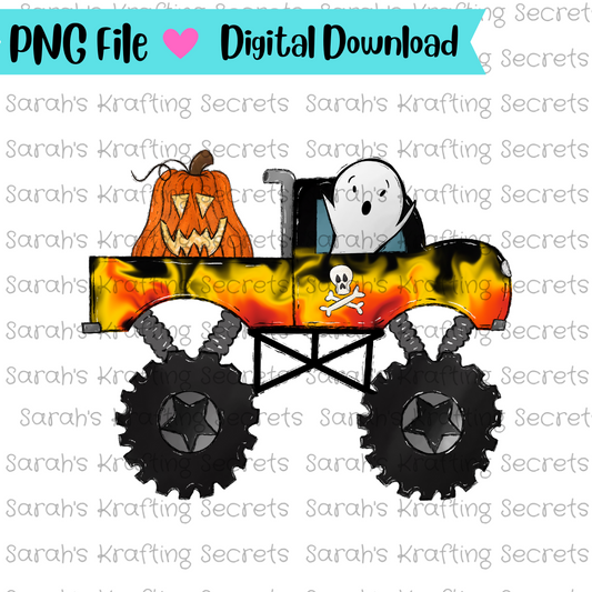 Halloween Monster with Pumpkin and Ghost Sublimation