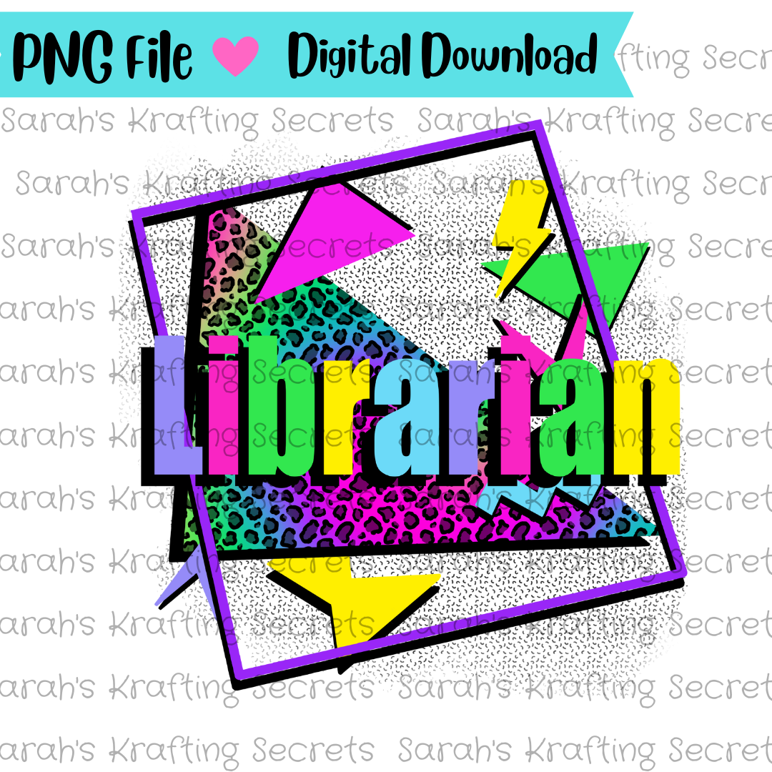 90's Librarian Sublimation Design