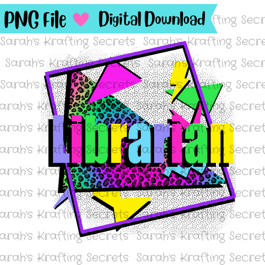 90's Librarian Sublimation Design